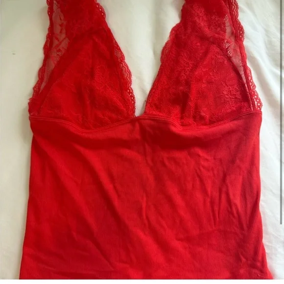 Free People red lace top - Picture 2 of 2